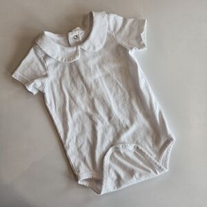 White Baby Onesie with Peter Pan Collar 24m